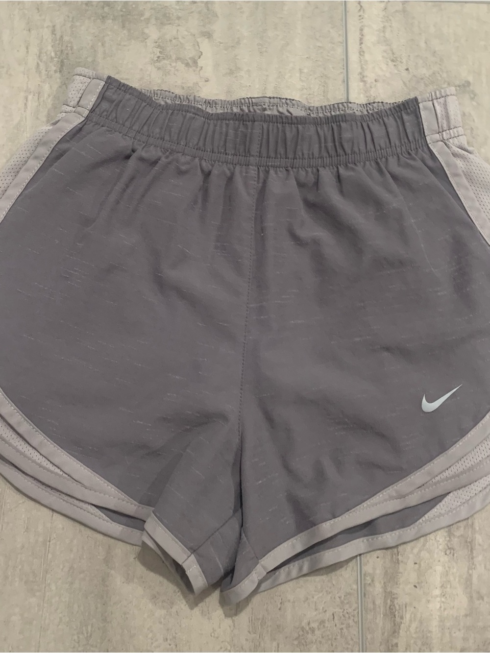 Nike Women's Dark Gray Athletic Shorts with Light Gray Trim